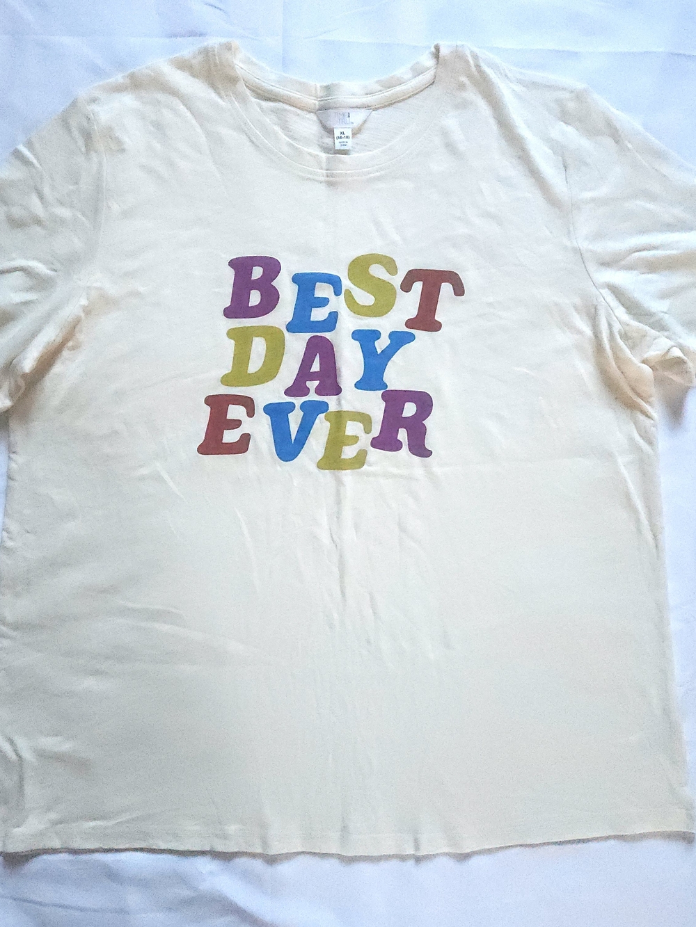 Women "Best Day Ever" Cream Graphic Tee
